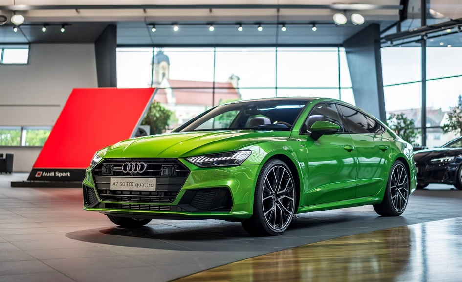 Audi A7 Sportback примерила ярко-зеленый цвет