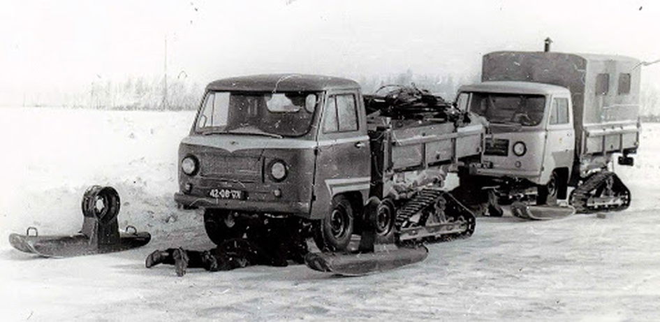 УАЗ вспомнил об уникальном фургоне на лыжах и гусеницах