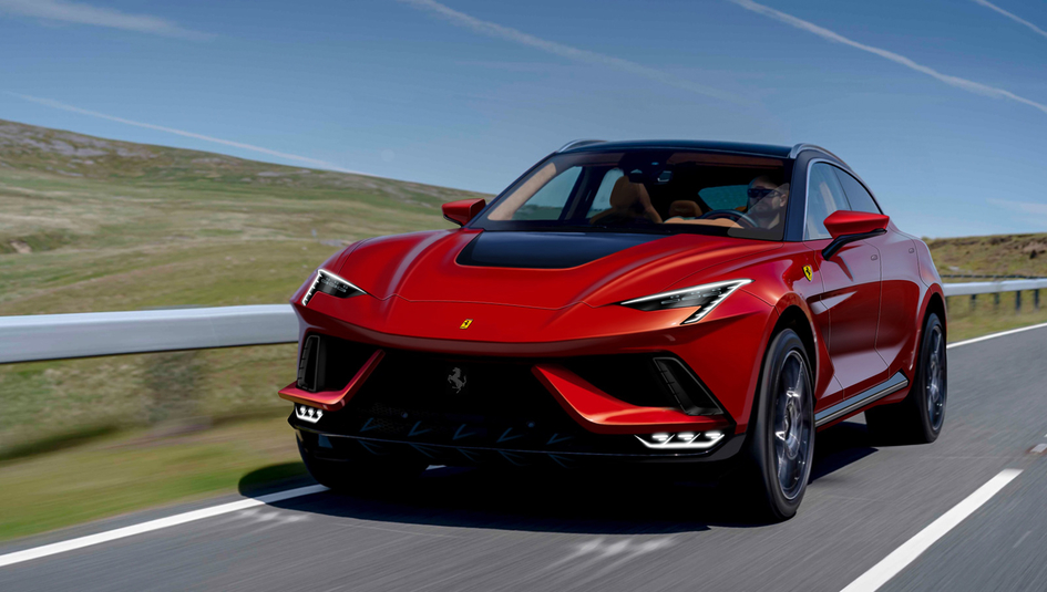 Как будет выглядеть внедорожник Ferrari: новые рисунки красивого автомобиля